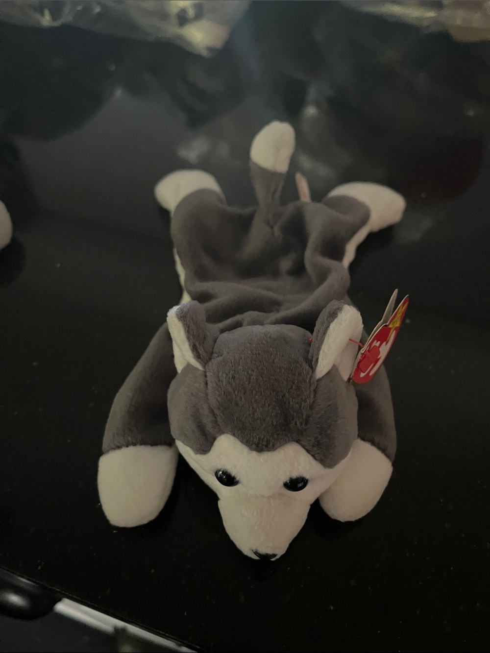 Ty Gray and White Plush Husky Small Pet Toy nanook